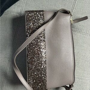 Kate Spade Gray Crossbody Bag with Glitter Accent